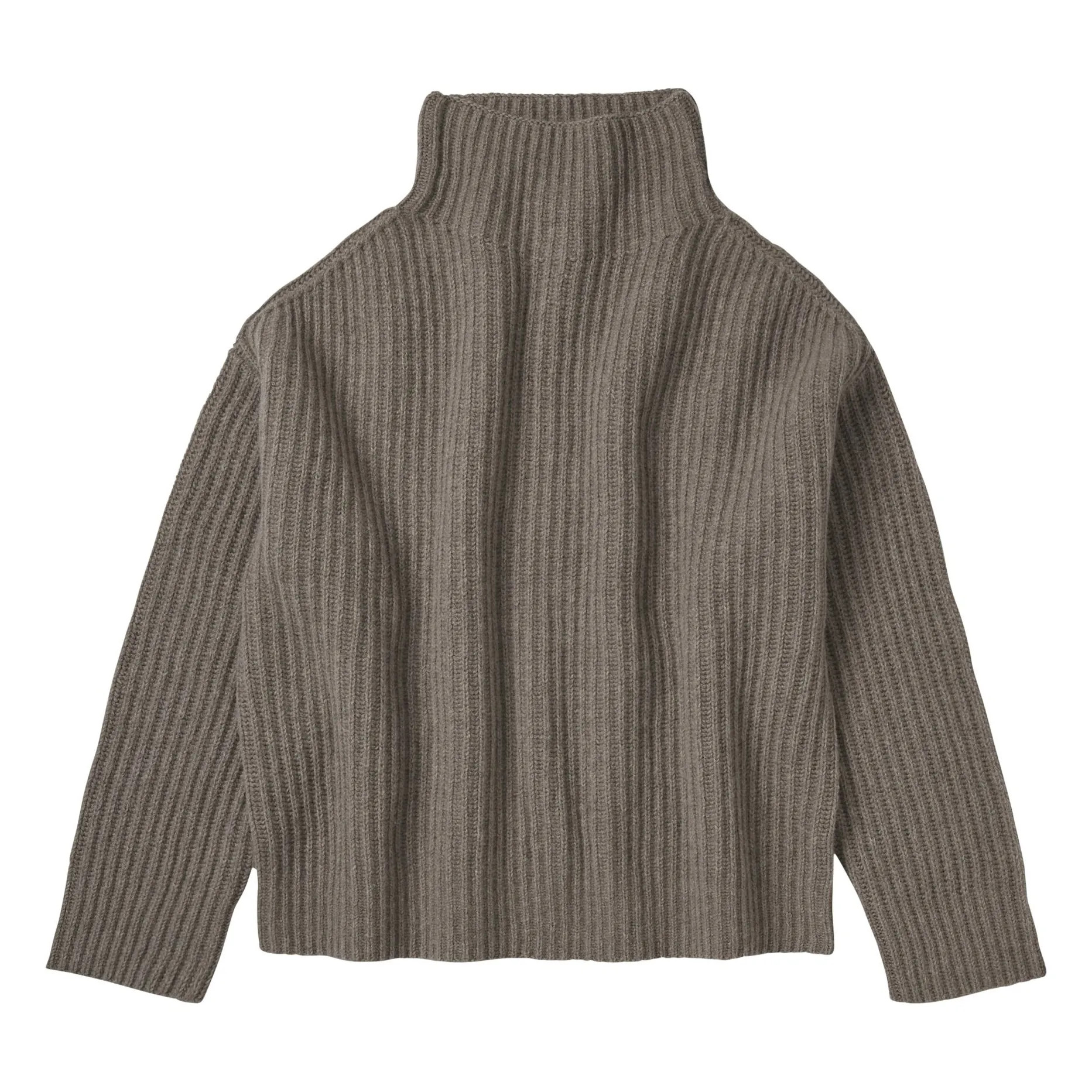 Rib Pullover Lammwolle - Damenkollektion | Beige | Smallable