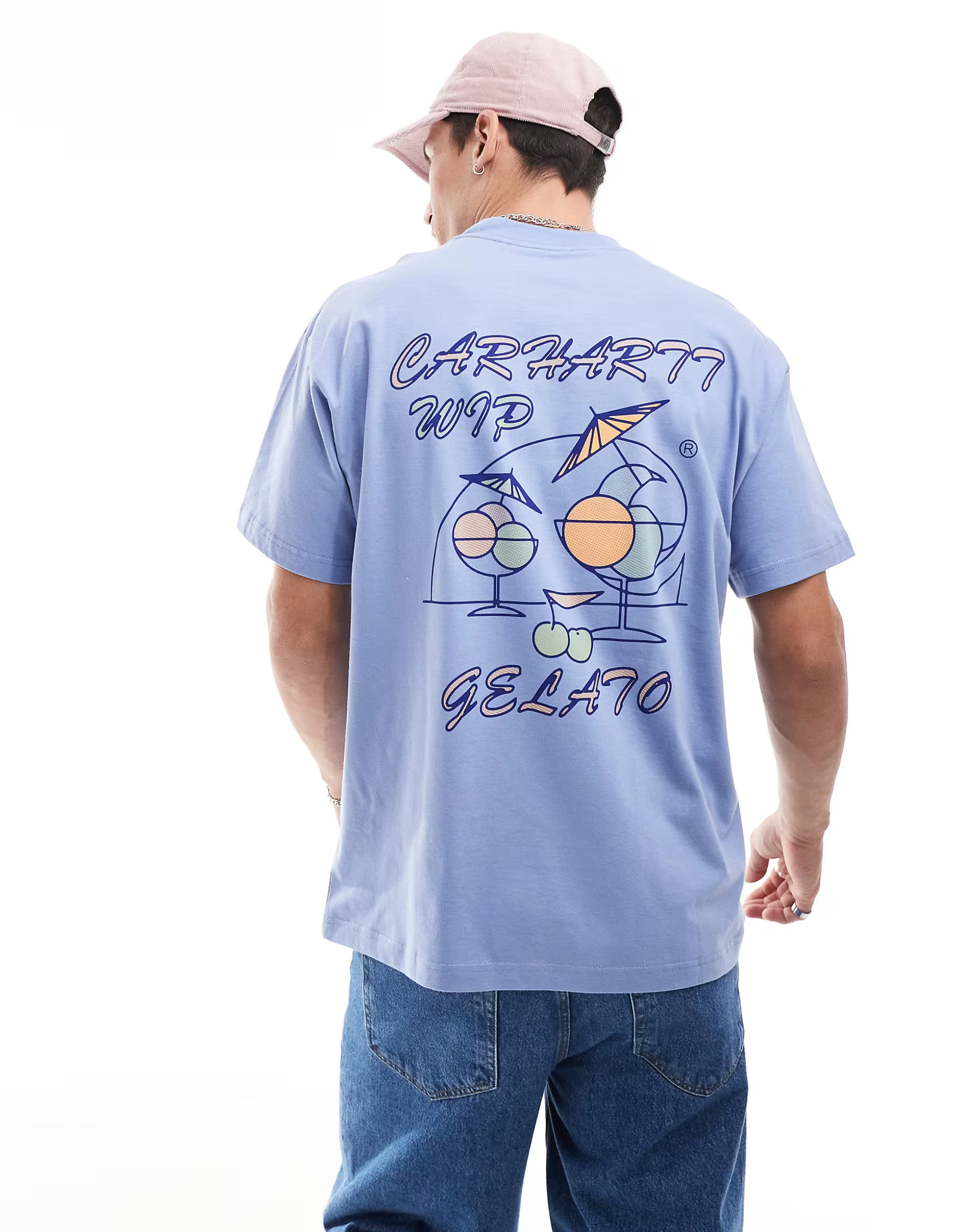 Carhartt WIP gelato graphic back t-shirt in blue | ASOS (Global)