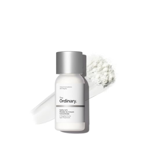 The Ordinary Sulfur 10% Powder-to-Cream Acne Spot Treatment Concentrate, Reduces Pimple Size and Zit Redness, 0.18 Oz | Amazon (US)