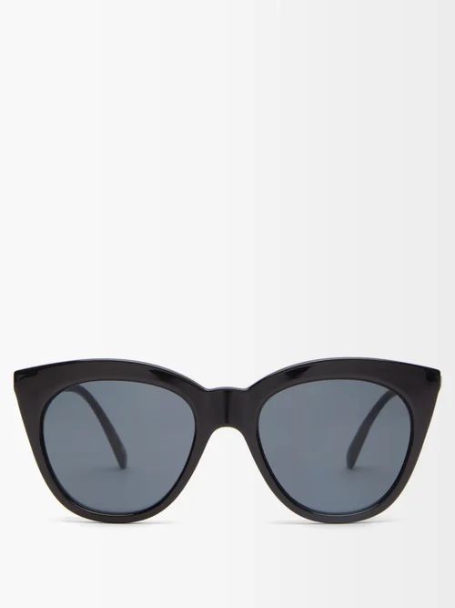 Le Specs - Halfmoon Cat-eye Acetate Sunglasses - Womens - Black | Matches (US)