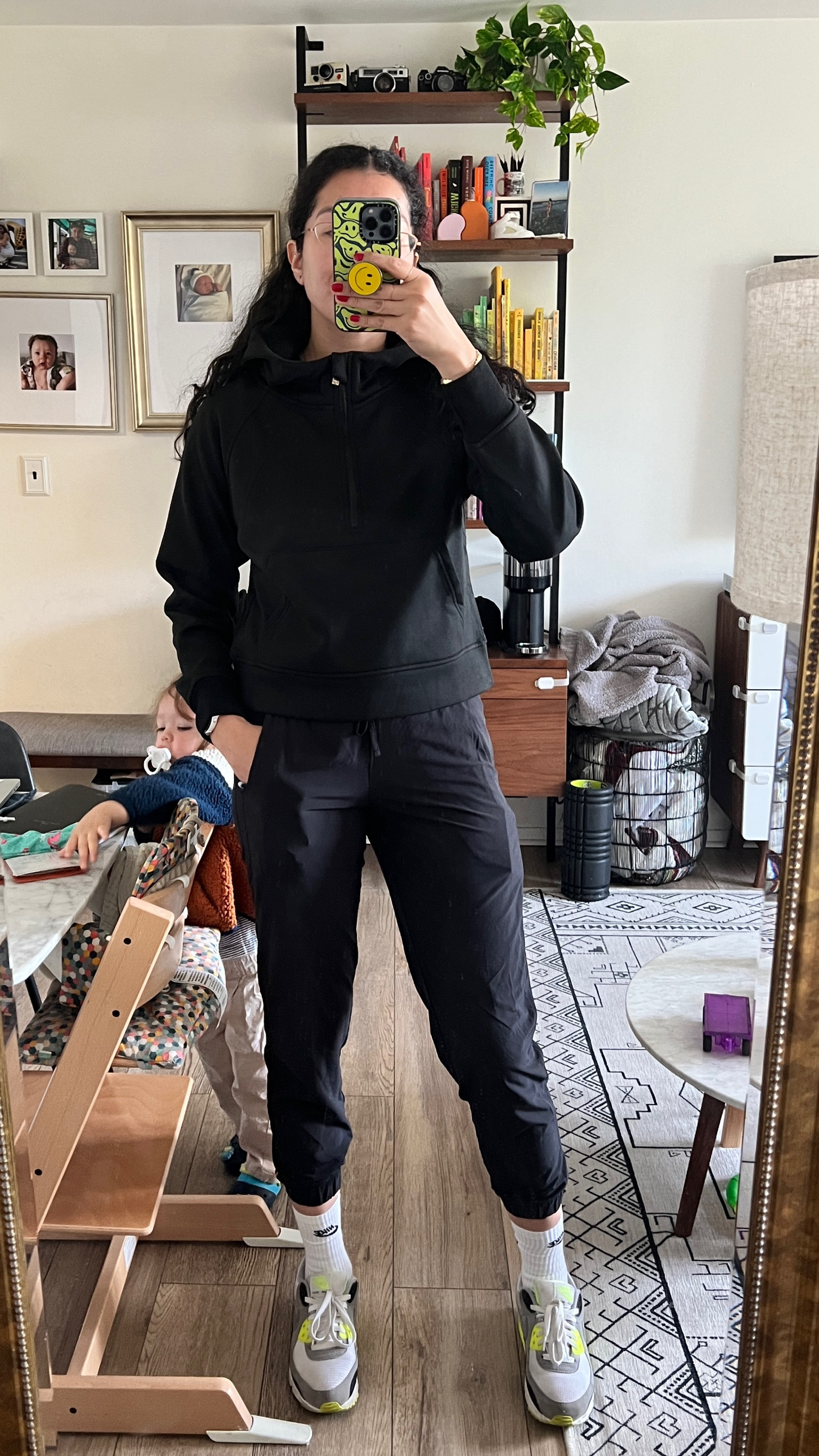 Easy and cozy drop off outfit. I love all the deep pockets that always come in handy 😂. #dropoffoutfit #lululemondupe 

#LTKfit #LTKfamily