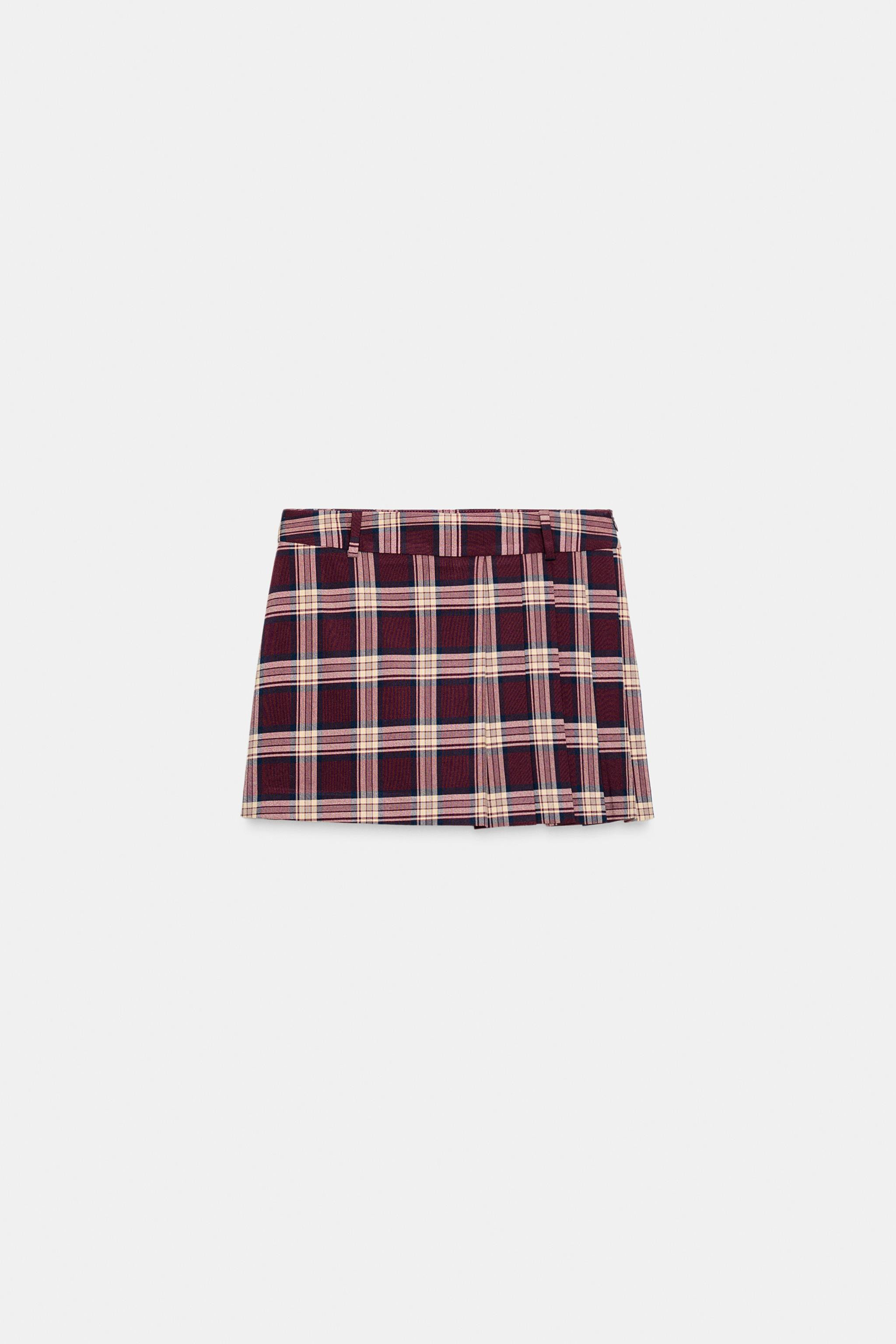 PLAID SKORT WITH BOX PLEATS | Zara UK