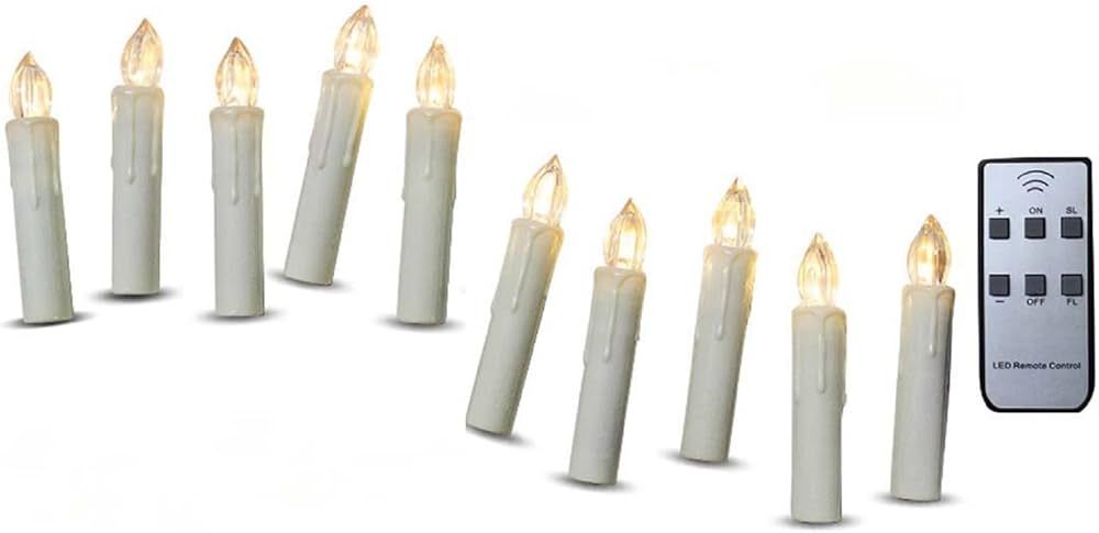 Gedengni Flameless Mini Simulated Wax Dipped Flickering LED Taper Candles with Remote and Removab... | Amazon (US)
