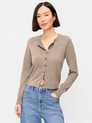 SoSoft Lite Cropped Crew-Neck Cardigan | Old Navy (US)