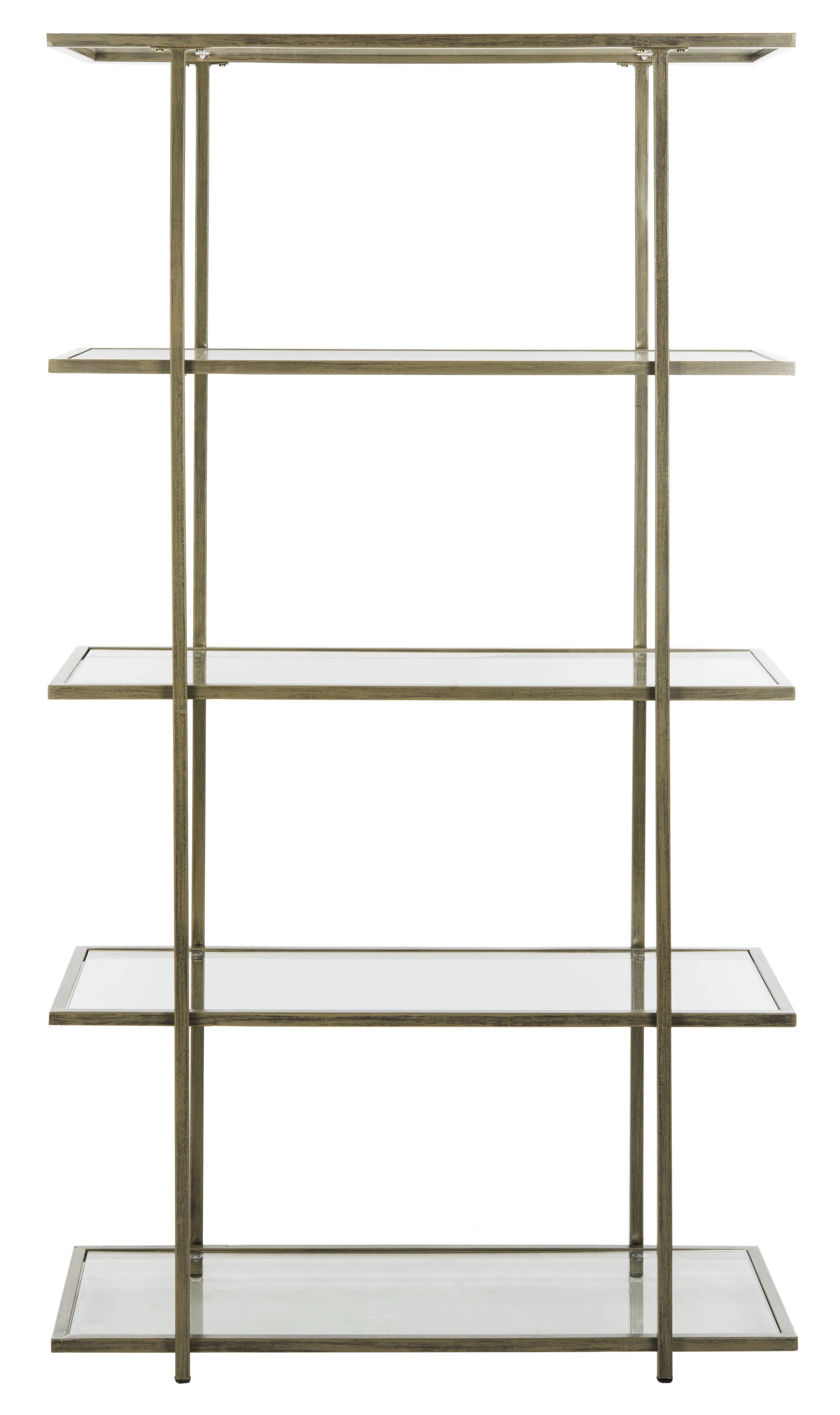 Audrey 72" H x 40" W Stainless Steel Etagere Bookcase | Wayfair Professional