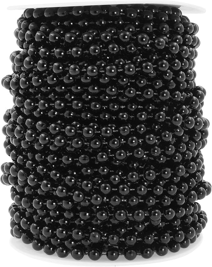 Mandala Crafts Faux Black Pearl Beads Garland - 6mm 27 Yds Black Pearl Strands Spool Pearl String... | Amazon (US)