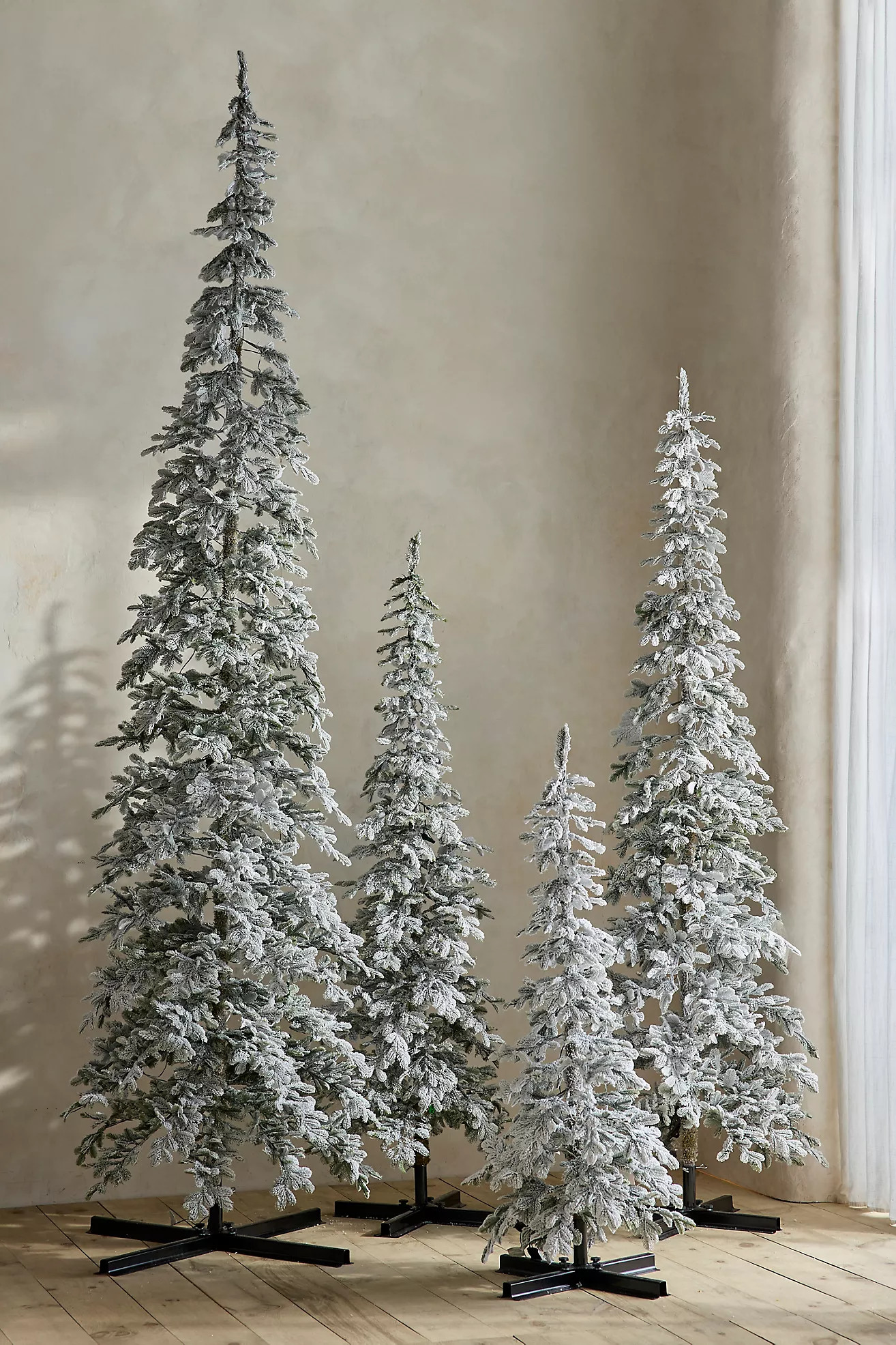 Faux Snowy Pre-Lit Floor Length Alpine Fir | Anthropologie (US)