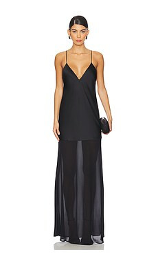 SER.O.YA Vienna Satin Maxi Dress in Black from Revolve.com | Revolve Clothing (Global)