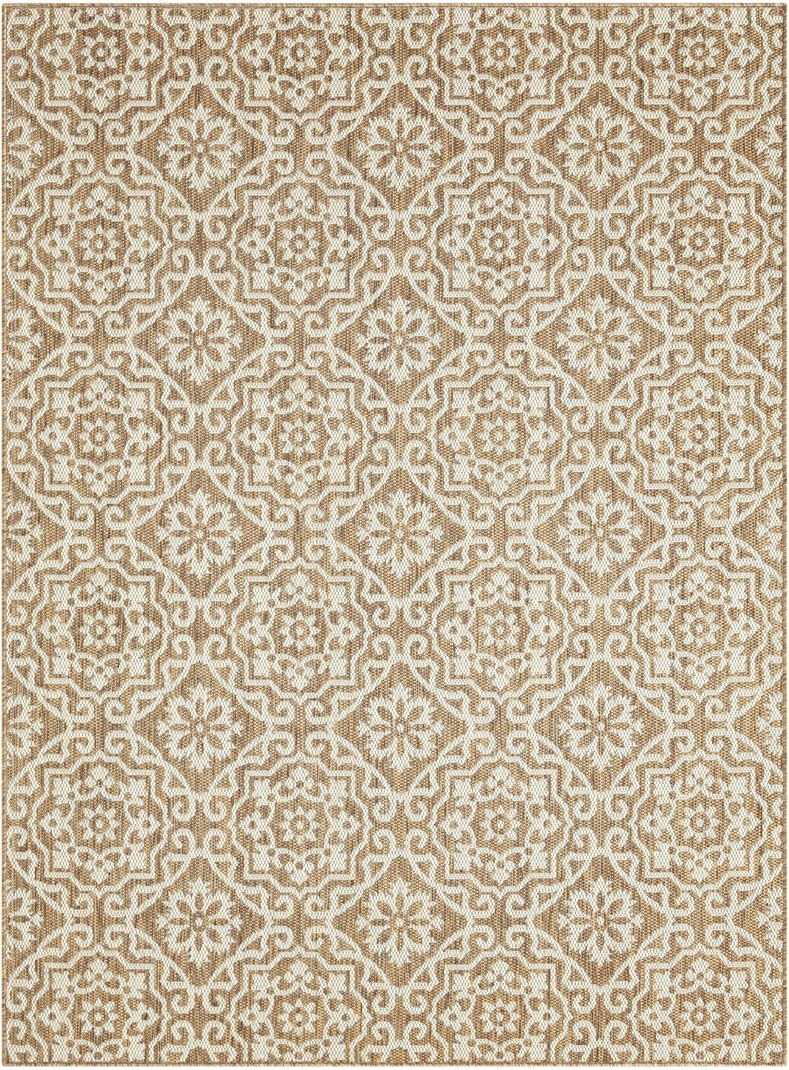 Home Dynamix Nicole Miller Patio Country Danica Indoor/Outdoor Area Rug, Brown/Beige, 5'2"x7'2" | Amazon (US)