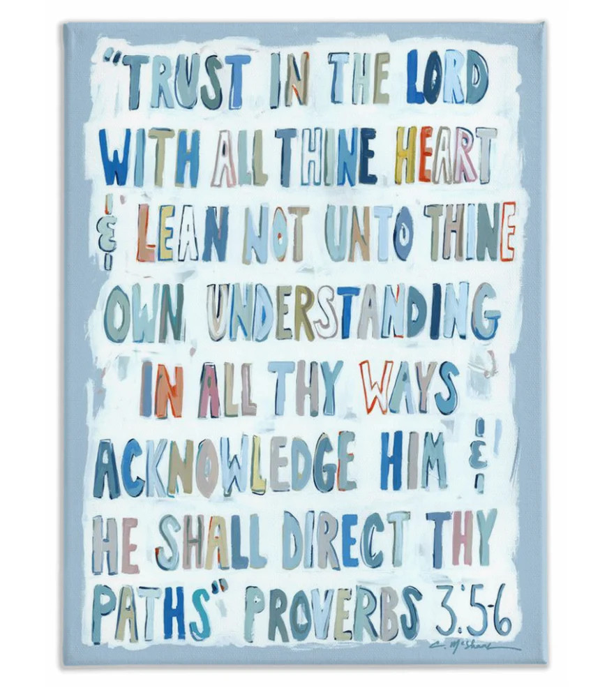 Proverbs 3:5-6 on canvas | Chelsea McShane Art