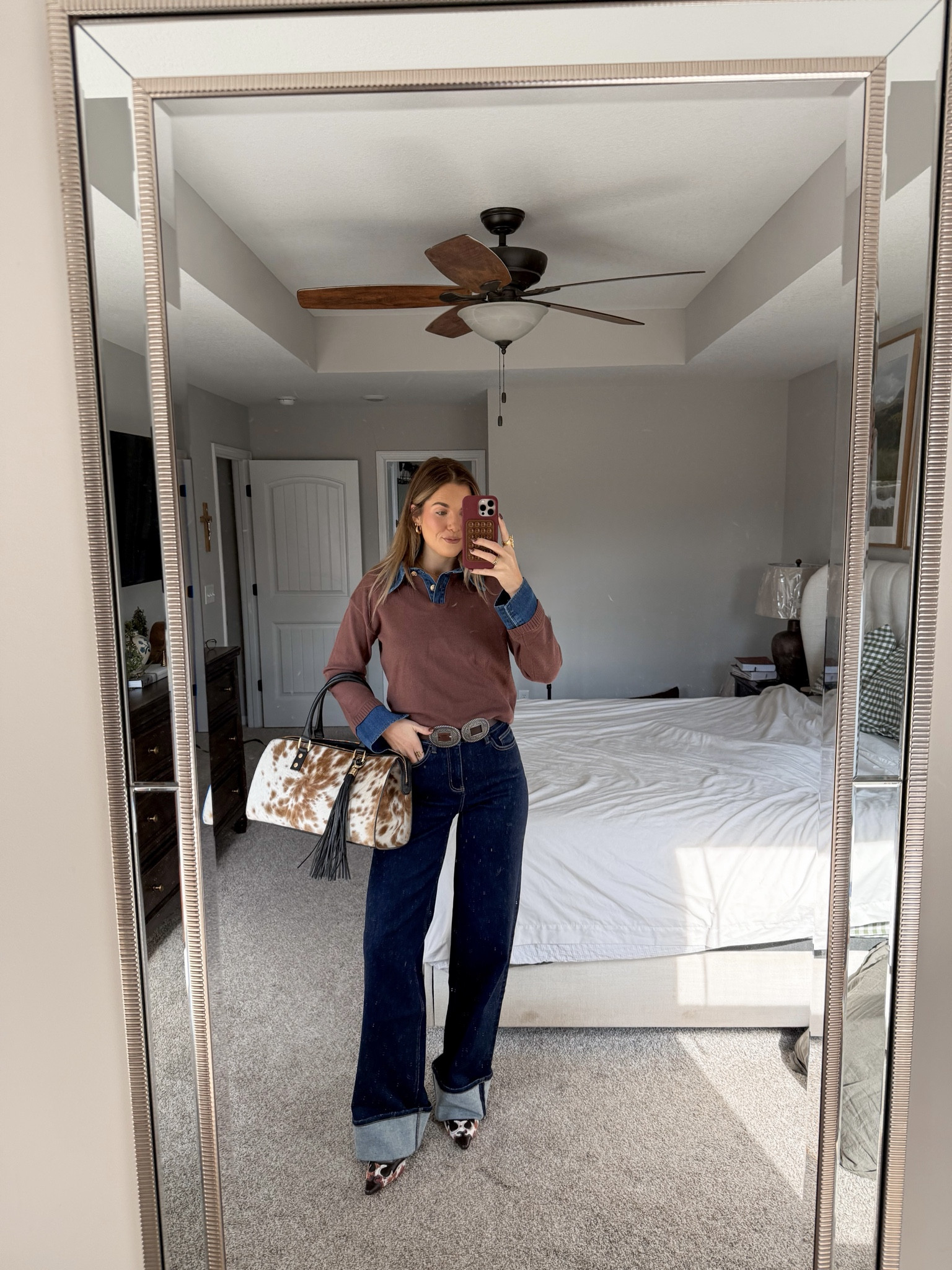can size down one in jean (they’re stretchy!) i did my true size - 26/36inseam. size small in amazon top, bag is from kelly tooke

#LTKTall #LTKWorkwear #LTKootd