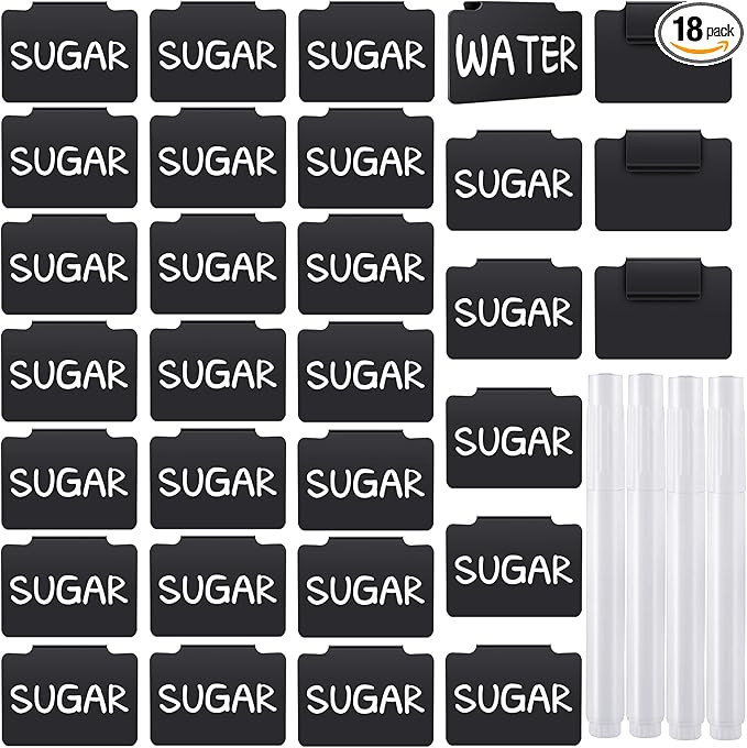 18 Pcs Plastic Basket Bin Label Clip on Removable Basket Label Clip with White Chalk Markers for ... | Amazon (US)