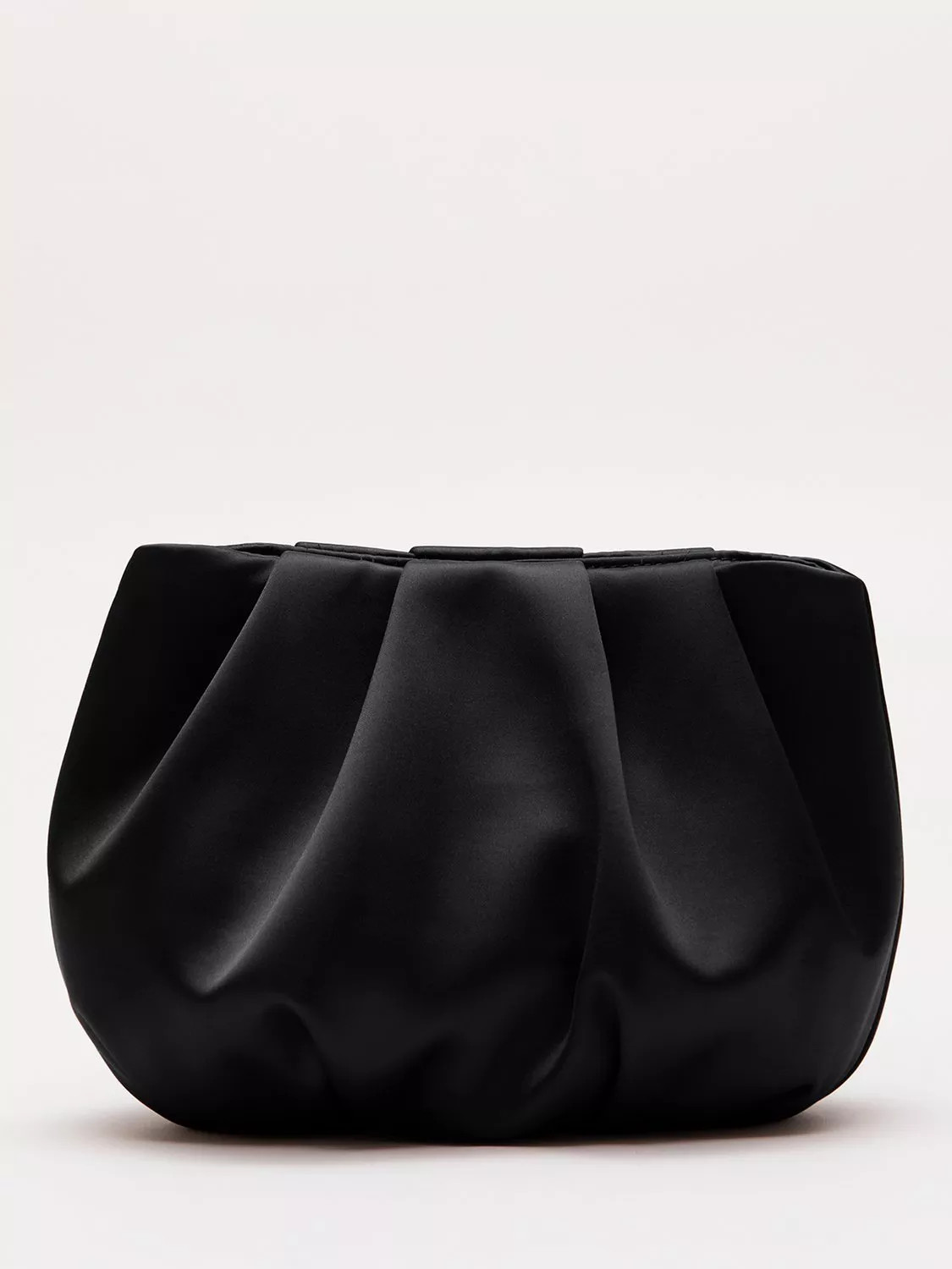 Phase Eight Satin Cloud Clutch Bag, Black | John Lewis (UK)