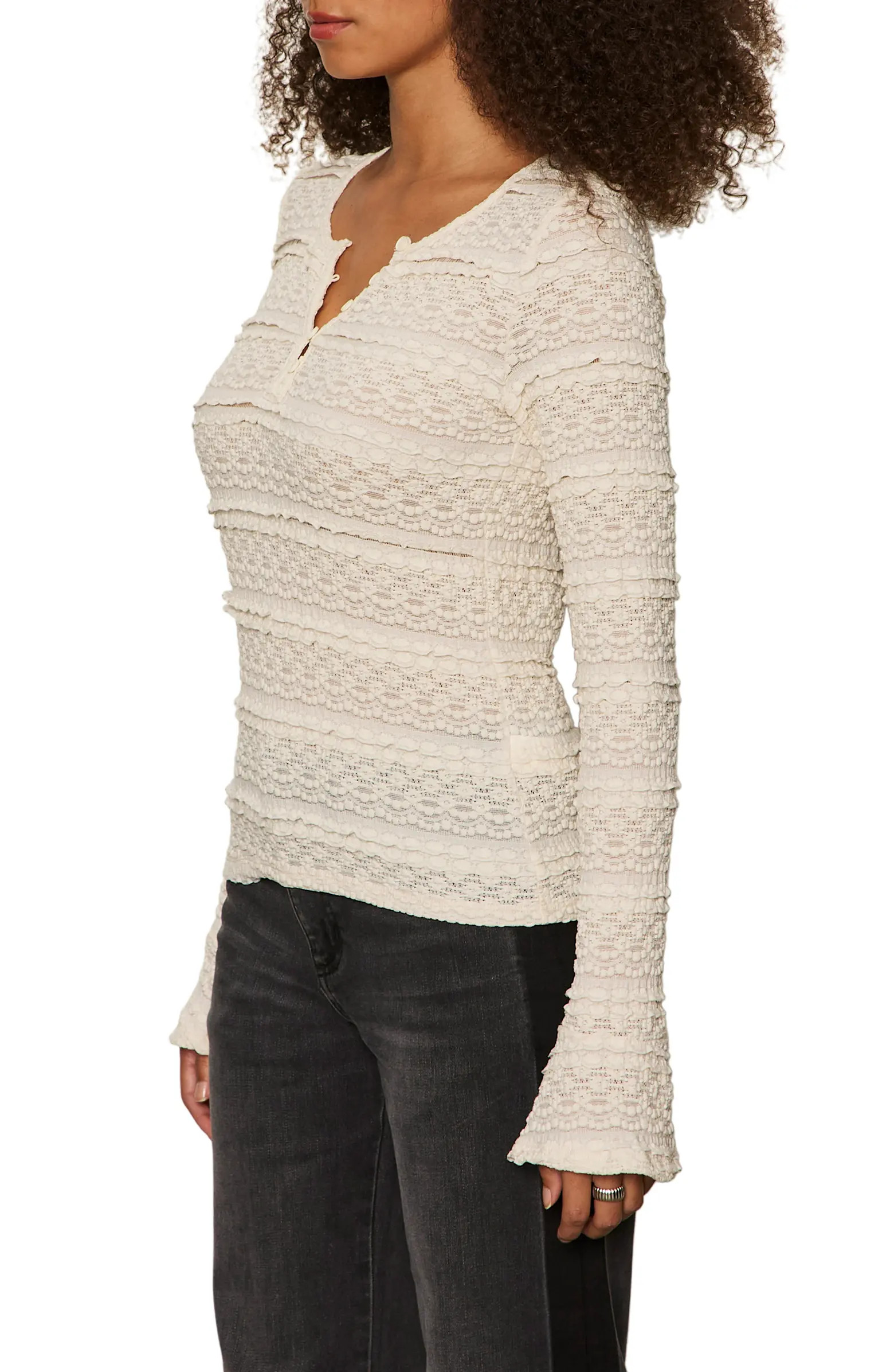 Sanctuary Lovely Lace Henley | Nordstrom | Nordstrom