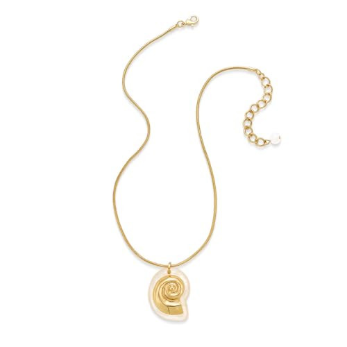 TENTMENTISE Seashell Pendent Necklace for Women Gold Acrylic Scallop Pendant Adjustable Hypoallergenic Beach Necklace Boho Summer Jewelry, Waterproof Shell Necklace Gift for Her | Amazon (US)