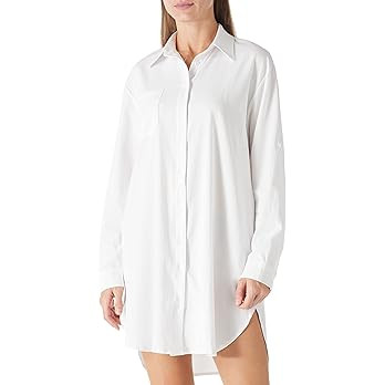 Women's Casual Cuffed Long Sleeve Button Down Shirt Dress Plus Size V Neck Tunic Blouses Tops wit... | Amazon (US)