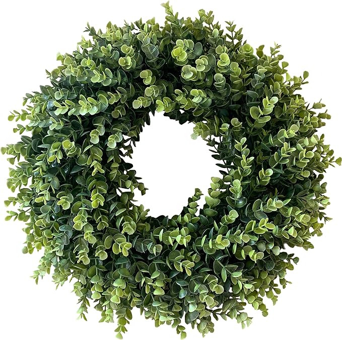 20” Wreaths for Front Door Spring Summer Green Boxwood Door Wreath for All Seasons Living Room ... | Amazon (US)