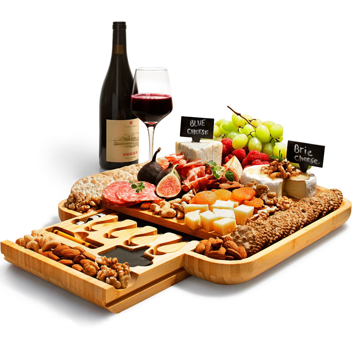 Bamboo Charcuterie Board Gift Set - Cheese Board with Hidden Drawer, Knives & Accessories - House... | Target