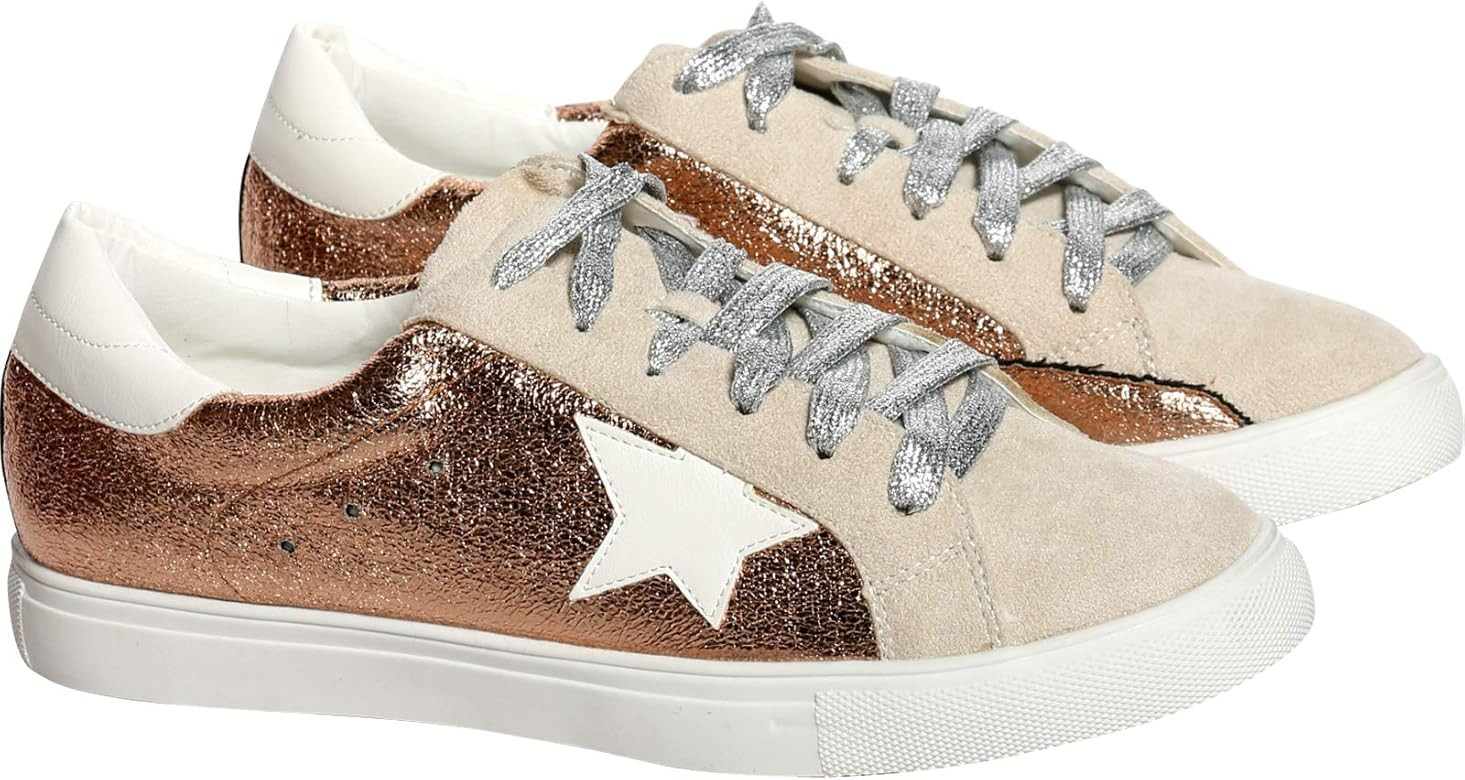 Womens Casual Star Low Top Fashion Sneaker | Amazon (US)