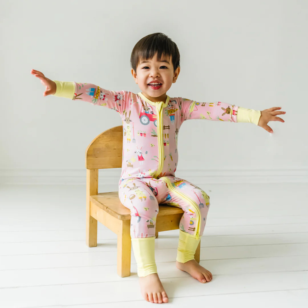 Petal Hop To It Bamboo Viscose Zippy | Little Sleepies