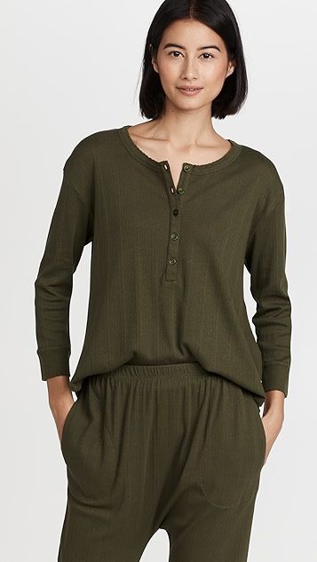 The Pointelle Shirttail Henley | Shopbop