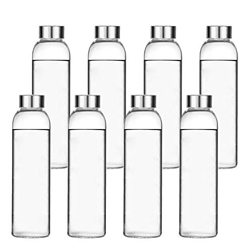 Encheng Glass Water Bottles, Glass Beverage Bottles 16oz,Drinking Bottles With Leakproof Stainles... | Amazon (US)