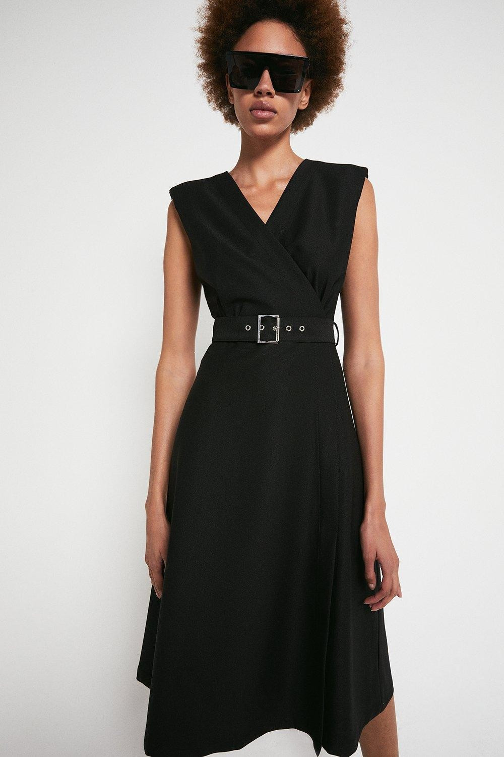 Wrap Front Belted Soft Shift | Warehouse UK & IE