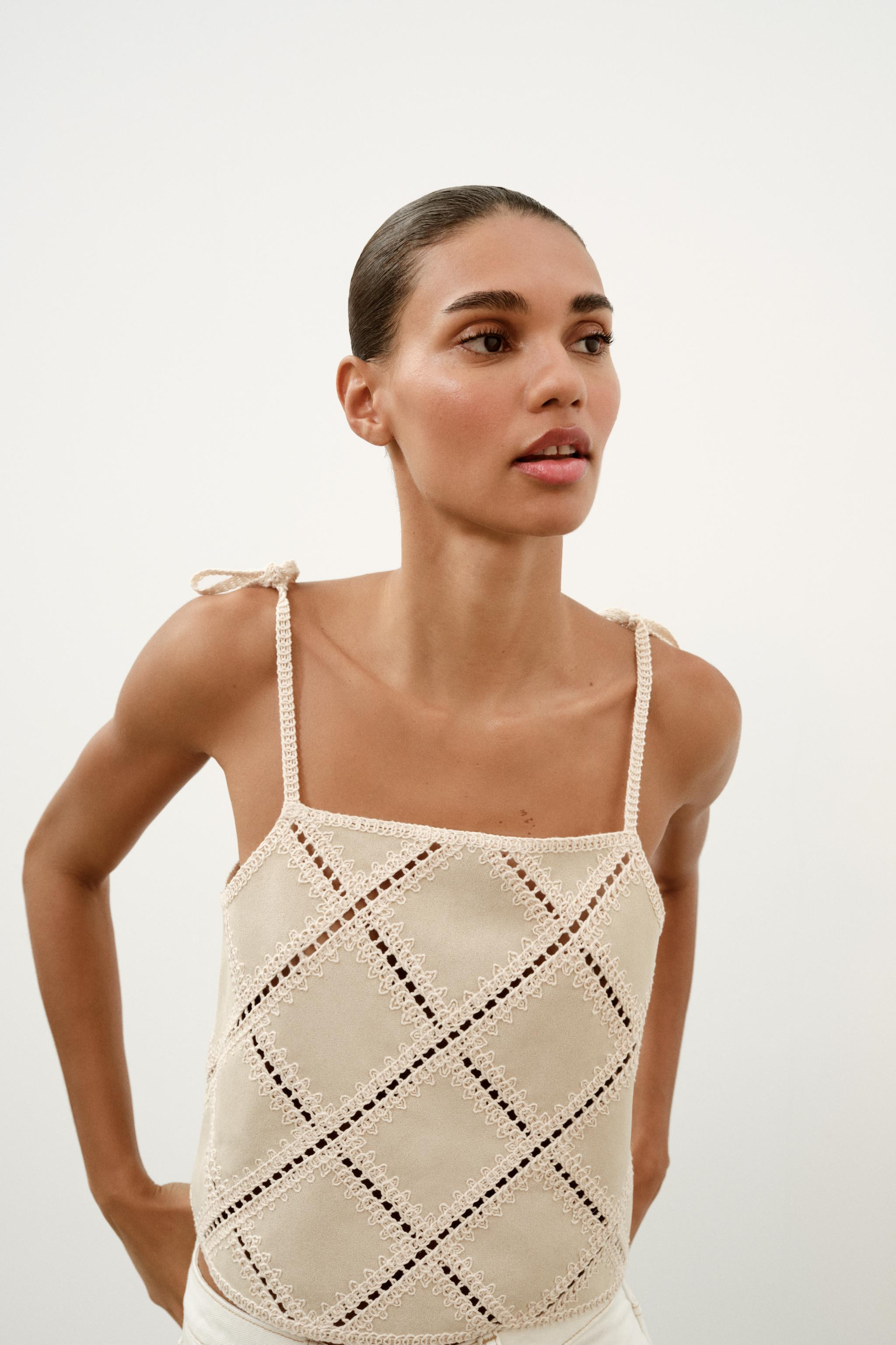 PATCHWORK STRAPPY TOP | Zara UK