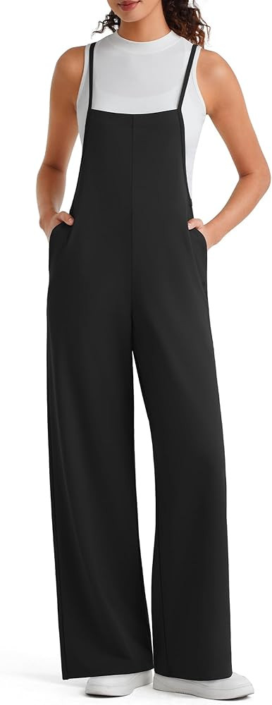 G4Free EverGoing Sleeveless Jumpsuit for Women Wide Leg Pants - Casual Overalls Adjustable Straps... | Amazon (US)