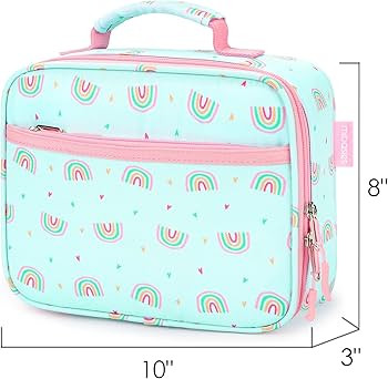 mibasies Kids Lunch Box for Girls Toddler, Insulated and Reusable Lunch Bag for School, Rainbow M... | Amazon (US)