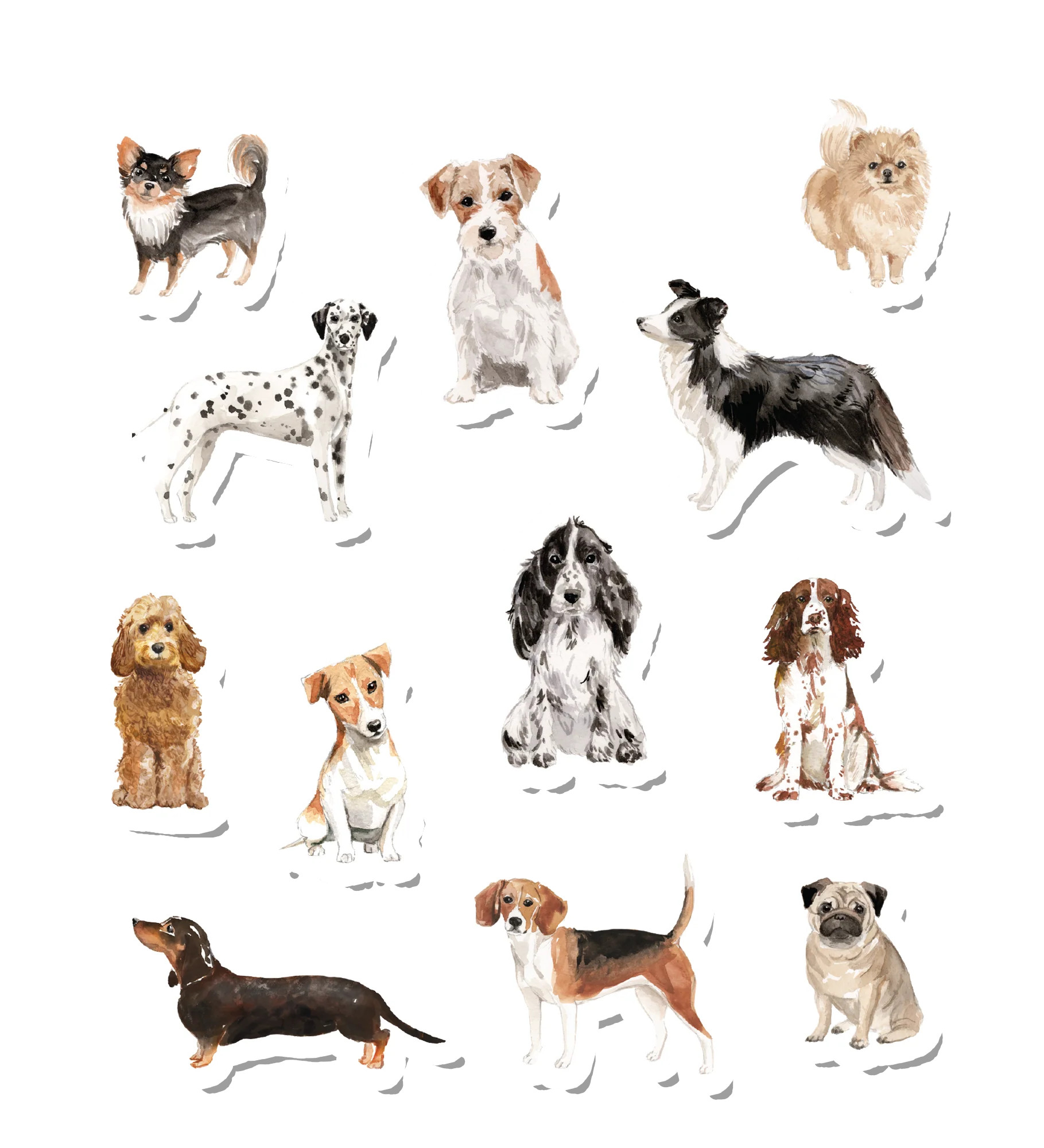 Watercolor dogs | Suteka