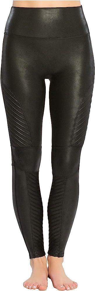 SPANX Women's Faux Leather Moto Leggings, Very Black, X-Large at Amazon Women’s Clothing store | Amazon (US)