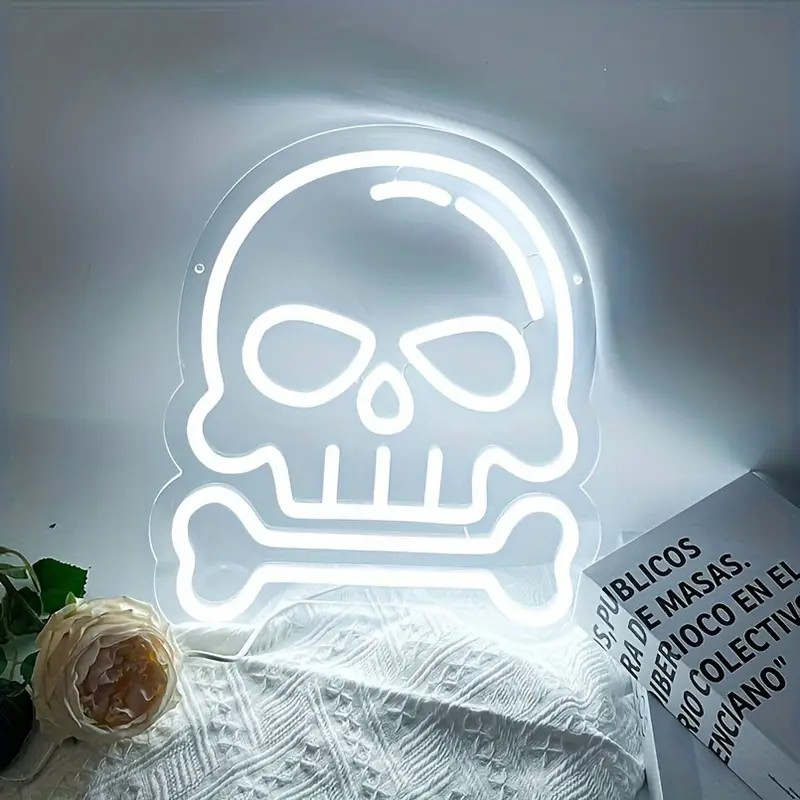 Halloween Skull Neon Sign - Eye-Catching LED Lamp For Home Decor And Parties | Temu Affiliate Program