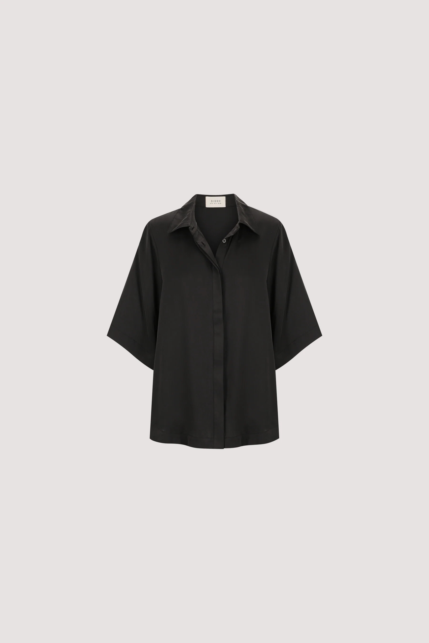 PERCY BLACK SILK SHIRT | DISSH