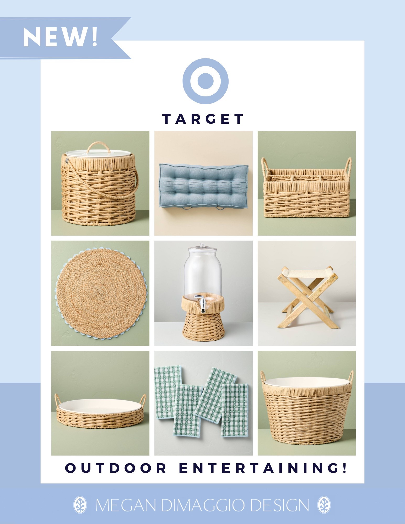 Brand NEW affordable outdoor entertaining pieces!! Love all of these woven serve ware like the beverage bucket, tray and beverage dispenser & stand! 

#LTKSeasonal #LTKHome #LTKFindsUnder50