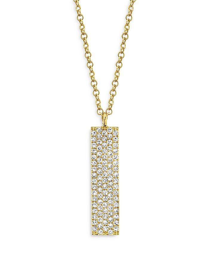 14K Yellow Gold Diamond Bar Pendant Necklace, 18" - 100% Exclusive | Bloomingdale's (US)