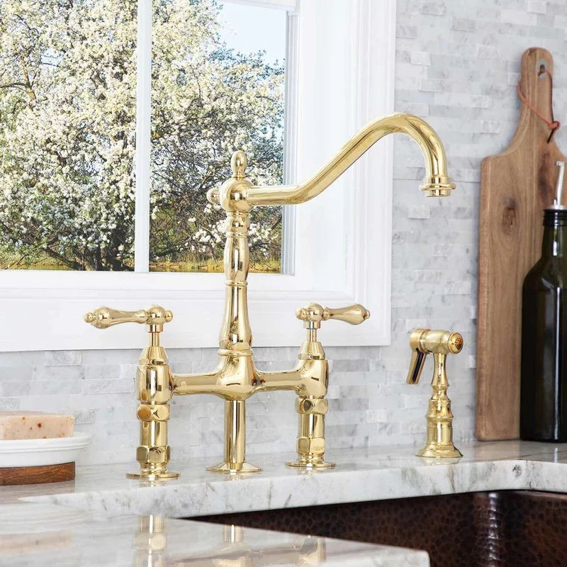 Chevington Kitchen Faucet with Side Spray | Wayfair North America