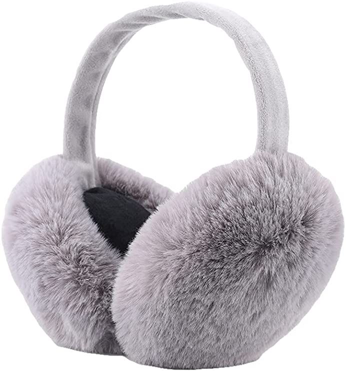Winter Fleece Furry Ear Warmers Earmuffs Foldable Earmuffs for Cold Weather | Amazon (US)