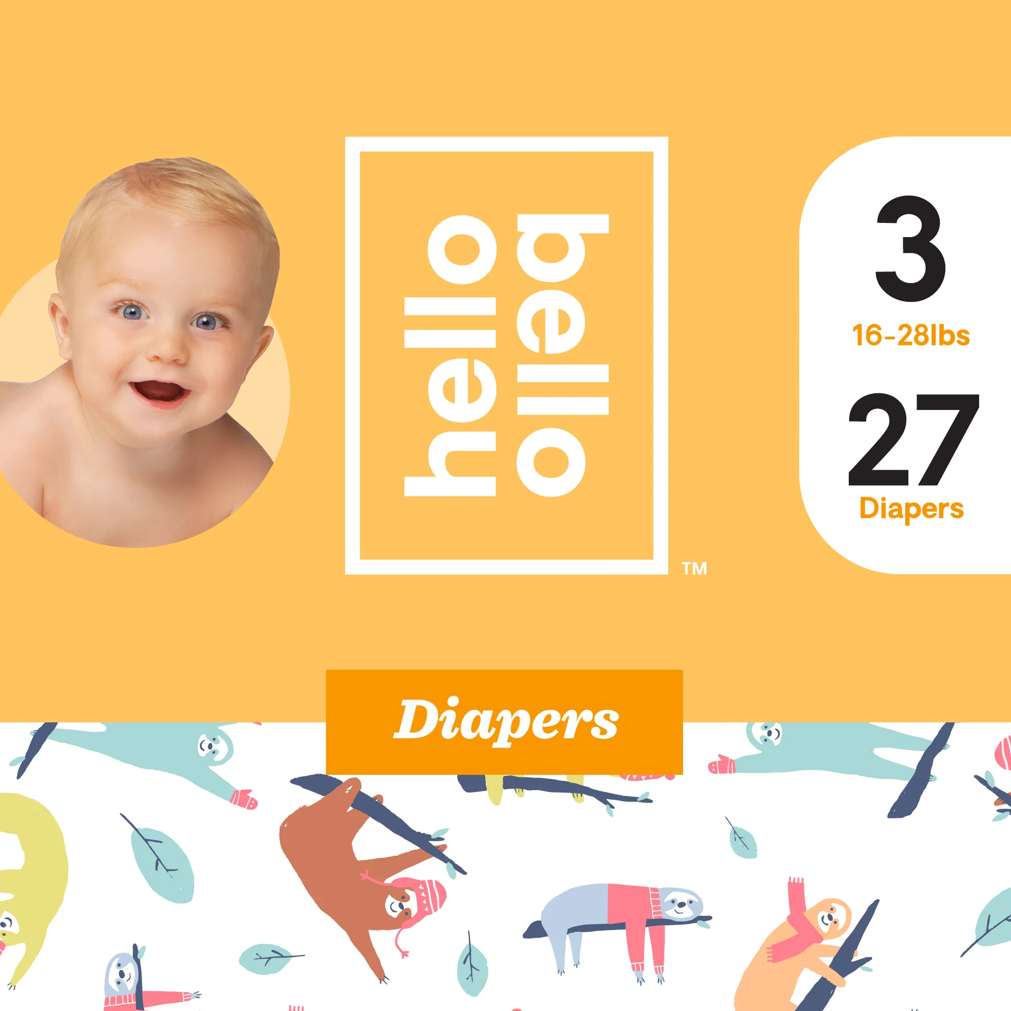 Hello Bello Diapers Jumbo Pack - Snowy Sloths - Size 1 (35ct) | Walmart (US)