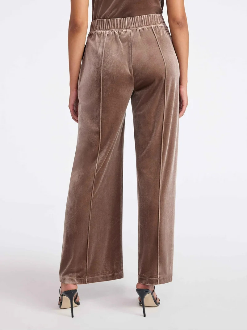 Sofia by Sofia Vergara Women's and Women's Plus Size Velvet Wide Leg Pants, 32" Inseam, Sizes XS-... | Walmart (US)