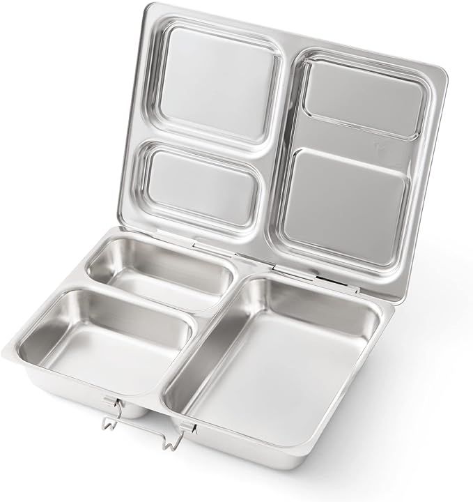 PlanetBox LAUNCH Classic Stainless Steel Bento Lunch Box with 3 Compartments for Adults and Kids ... | Amazon (US)