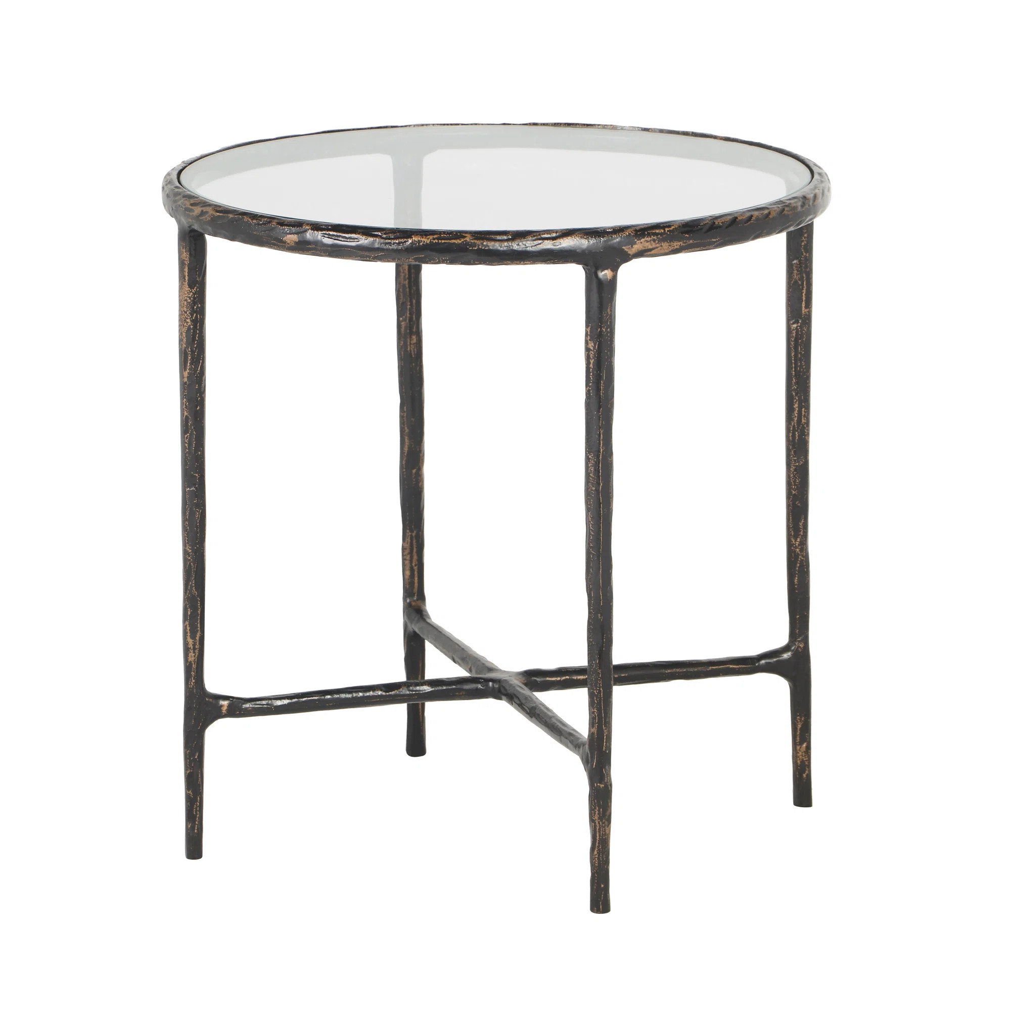 Everly Quinn Naquita Modern Bronzed Metal Round Side Table | Wayfair | Wayfair North America