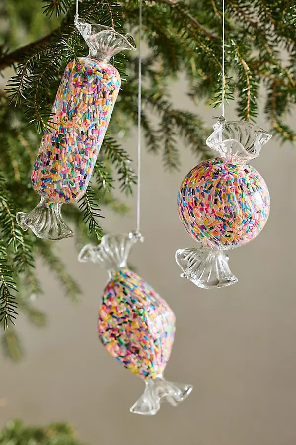 Sprinkle Candy Glass Ornaments, Set of 3 | Anthropologie (US)
