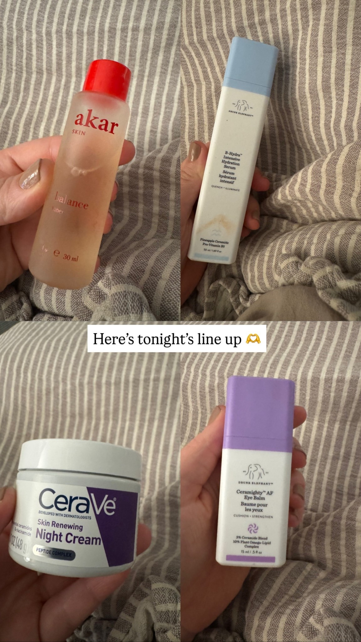 Night time skin care routine 
