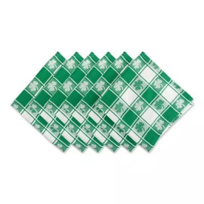 Design Imports Shamrock Woven Check Napkins in Green (Set of 6) | Bed Bath & Beyond