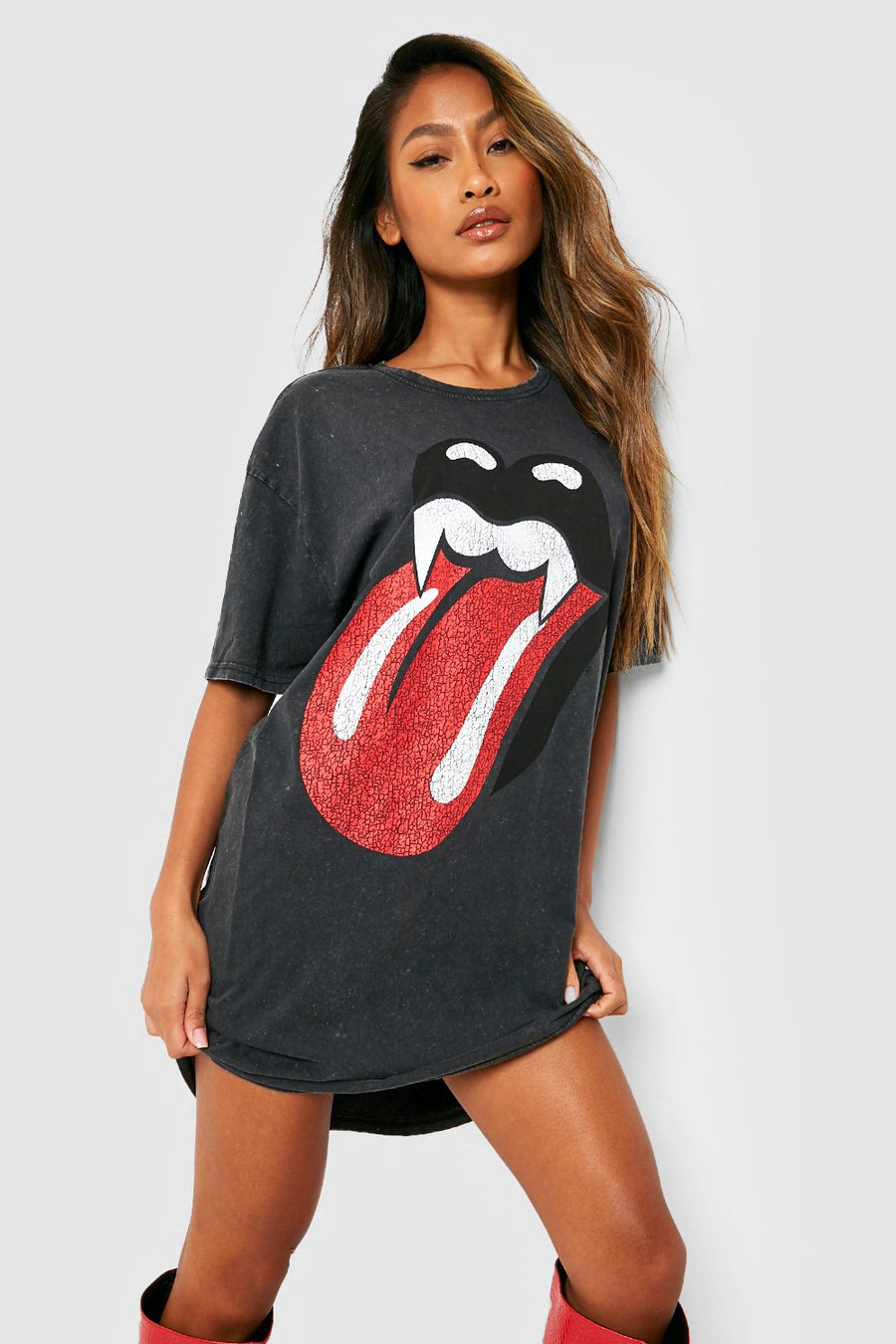 Halloween Rolling Stones Fang T-shirt Dress | Boohoo.com (US & CA)