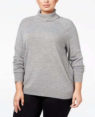 Karen Scott Plus Size Luxsoft Turtleneck Sweater, Only at Macy's | Macys (US)