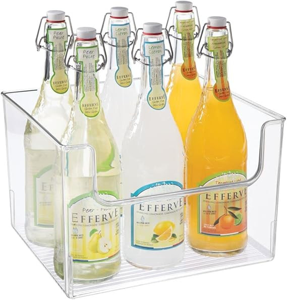 mDesign Modern Plastic Open Front Dip Storage Organizer Bin Basket for Kitchen Organization - She... | Amazon (US)