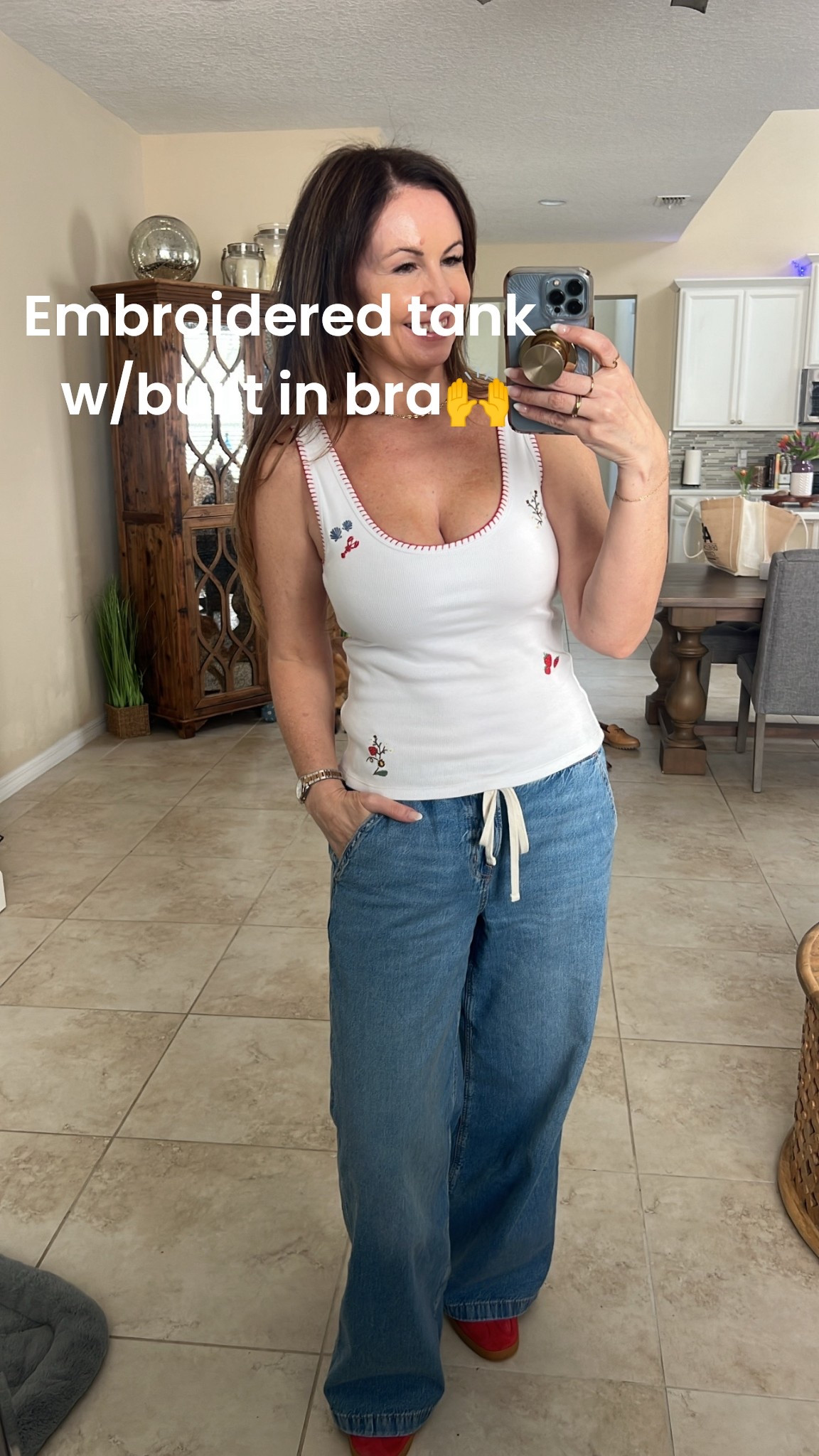 Abercrombie built in bra tank, wide leg jeans, adidas gazelle

#LTKFestival #LTKSaleAlert #LTKSeasonal