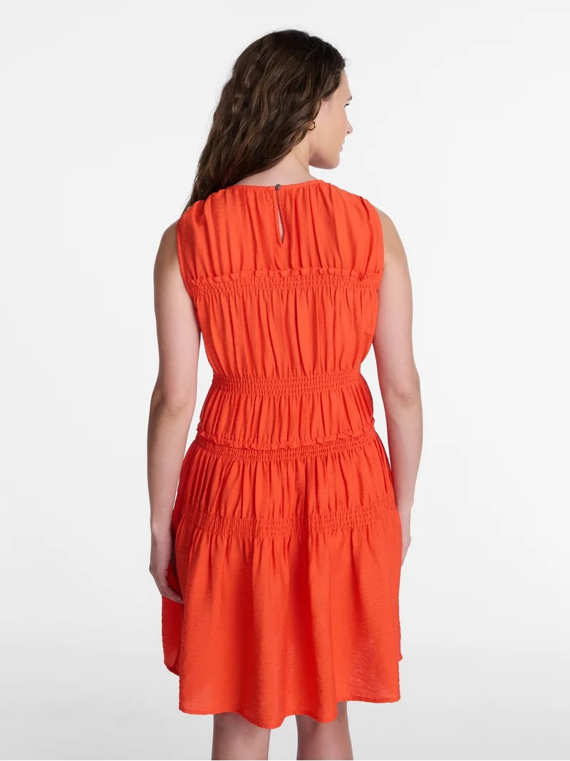 Time and Tru Women's Smocked Sleeveless Mini Dress, Sizes XS-XXXL | Walmart (US)